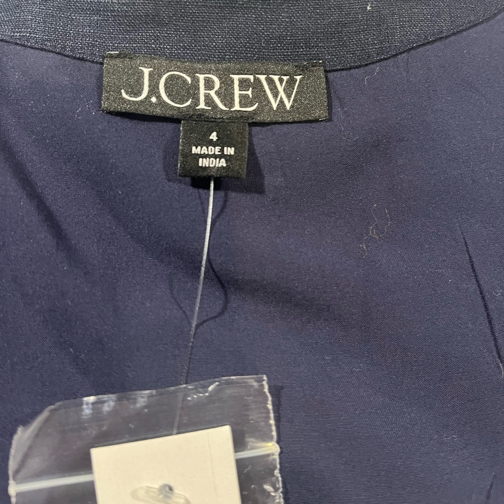 J. Crew NWT Women's 2025 Navy Linen Blend Button
Front Vest size 4 - Picture 5 of 6